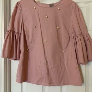 Como Vintage Blush Pearl-Accent Blouse